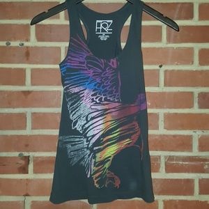 Colorful Eagle Gray Razorback Top